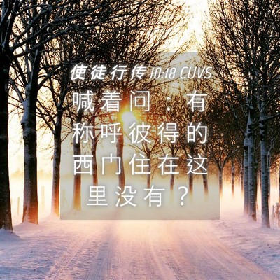 Picture 04 - 使 徒 行 传 10:18 CUVS - 喊 着 问 ： 有 称 呼 彼 得 的 西 门 - Bible Verse Picture