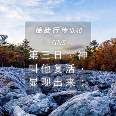 Picture 04 - 使 徒 行 传 10:40 CUVS - 第 三 日 ， 神 叫 他 复 活 ， 显 现 - Bible Verse Picture