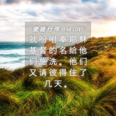 Picture 04 - 使 徒 行 传 10:48 CUVS - 就 吩 咐 奉 耶 稣 基 督 的 名 给 他 - Bible Verse Picture