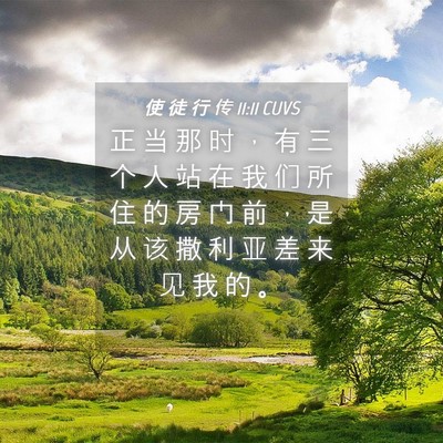 Picture 04 - 使 徒 行 传 11:11 CUVS - 正 当 那 时 ， 有 三 个 人 站 在 我 - Bible Verse Picture