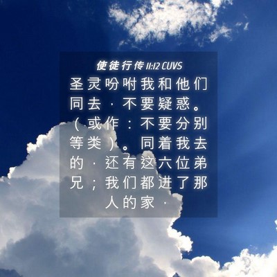 Picture 04 - 使 徒 行 传 11:12 CUVS - 圣 灵 吩 咐 我 和 他 们 同 去 ， 不 - Bible Verse Picture