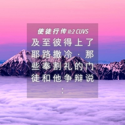 Picture 04 - 使 徒 行 传 11:2 CUVS - 及 至 彼 得 上 了 耶 路 撒 冷 ， 那 - Bible Verse Picture