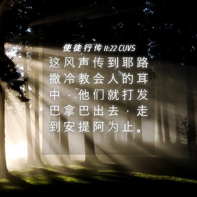 Picture 04 - 使 徒 行 传 11:22 CUVS - 这 风 声 传 到 耶 路 撒 冷 教 会 人 - Bible Verse Picture