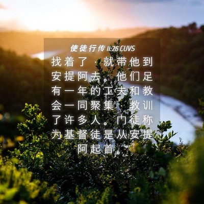 Picture 04 - 使 徒 行 传 11:26 CUVS - 找 着 了 ， 就 带 他 到 安 提 阿 去 - Bible Verse Picture