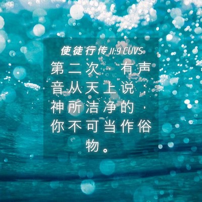 Picture 04 - 使 徒 行 传 11:9 CUVS - 第 二 次 ， 有 声 音 从 天 上 说 ： - Bible Verse Picture