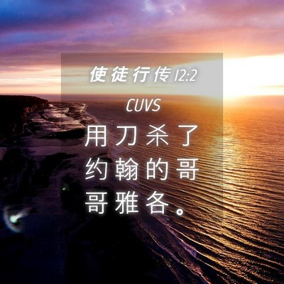 Picture 04 - 使 徒 行 传 12:2 CUVS - 用 刀 杀 了 约 翰 的 哥 哥 雅 各 - Bible Verse Picture