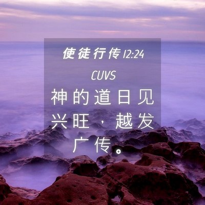 Picture 04 - 使 徒 行 传 12:24 CUVS - 神 的 道 日 见 兴 旺 ， 越 发 广 传 - Bible Verse Picture