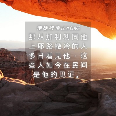Picture 04 - 使 徒 行 传 13:31 CUVS - 那 从 加 利 利 同 他 上 耶 路 撒 冷 - Bible Verse Picture