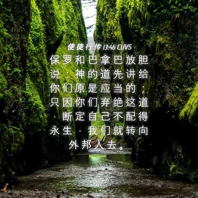 Picture 04 - 使 徒 行 传 13:46 CUVS - 保 罗 和 巴 拿 巴 放 胆 说 ： 神 的 - Bible Verse Picture