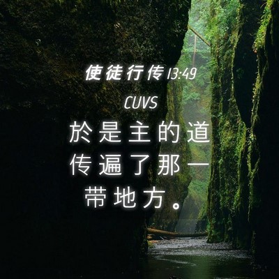 Picture 04 - 使 徒 行 传 13:49 CUVS - 於 是 主 的 道 传 遍 了 那 一 带 地 - Bible Verse Picture