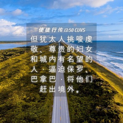 Picture 04 - 使 徒 行 传 13:50 CUVS - 但 犹 太 人 挑 唆 虔 敬 、 尊 贵 的 - Bible Verse Picture