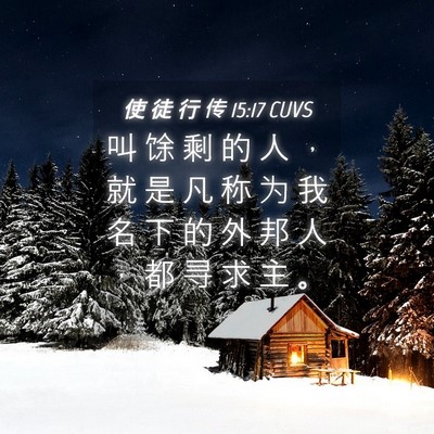 Picture 04 - 使 徒 行 传 15:17 CUVS - 叫 馀 剩 的 人 ， 就 是 凡 称 为 我 - Bible Verse Picture