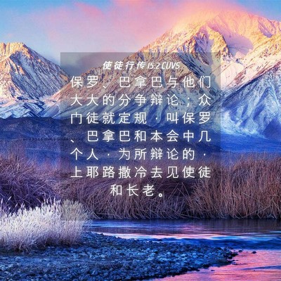 Picture 04 - 使 徒 行 传 15:2 CUVS - 保 罗 、 巴 拿 巴 与 他 们 大 大 的 - Bible Verse Picture