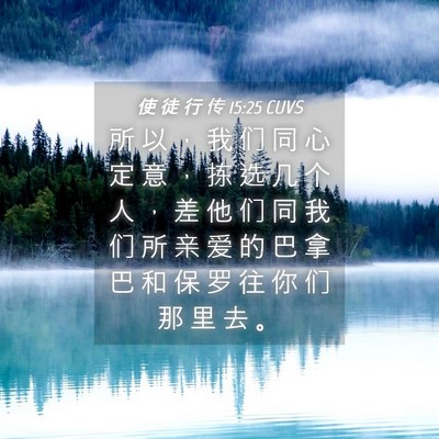 Picture 04 - 使 徒 行 传 15:25 CUVS - 所 以 ， 我 们 同 心 定 意 ， 拣 选 - Bible Verse Picture