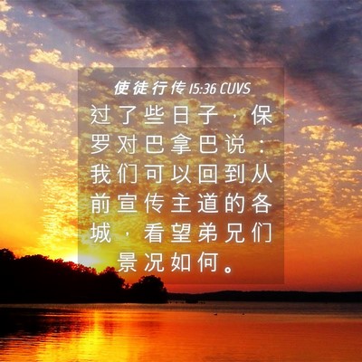 Picture 04 - 使 徒 行 传 15:36 CUVS - 过 了 些 日 子 ， 保 罗 对 巴 拿 巴 - Bible Verse Picture