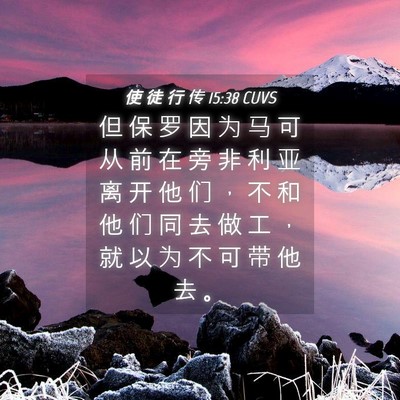 Picture 04 - 使 徒 行 传 15:38 CUVS - 但 保 罗 因 为 马 可 从 前 在 旁 非 - Bible Verse Picture