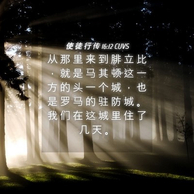 Picture 04 - 使 徒 行 传 16:12 CUVS - 从 那 里 来 到 腓 立 比 ， 就 是 马 - Bible Verse Picture
