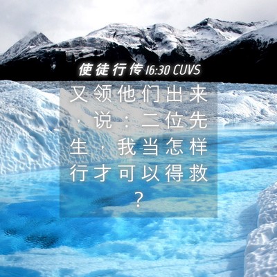 Picture 04 - 使 徒 行 传 16:30 CUVS - 又 领 他 们 出 来 ， 说 ： 二 位 先 - Bible Verse Picture