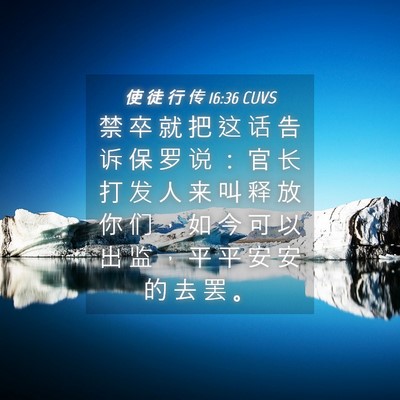 Picture 04 - 使 徒 行 传 16:36 CUVS - 禁 卒 就 把 这 话 告 诉 保 罗 说 ： - Bible Verse Picture