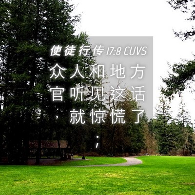 Picture 04 - 使 徒 行 传 17:8 CUVS - 众 人 和 地 方 官 听 见 这 话 ， 就 - Bible Verse Picture