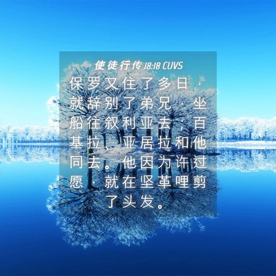 Picture 04 - 使 徒 行 传 18:18 CUVS - 保 罗 又 住 了 多 日 ， 就 辞 别 了 - Bible Verse Picture