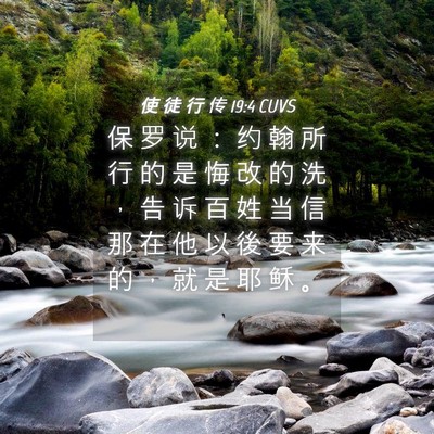 Picture 04 - 使 徒 行 传 19:4 CUVS - 保 罗 说 ： 约 翰 所 行 的 是 悔 改 - Bible Verse Picture