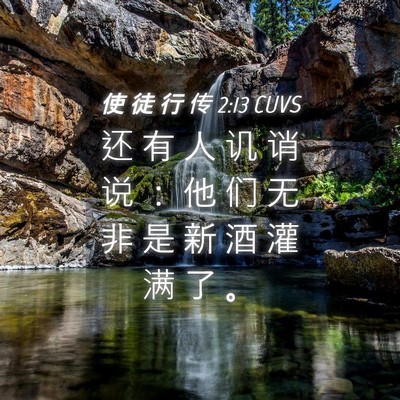 Picture 04 - 使 徒 行 传 2:13 CUVS - 还 有 人 讥 诮 说 ： 他 们 无 非 是 - Bible Verse Picture