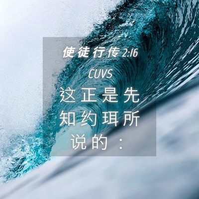 Picture 04 - 使 徒 行 传 2:16 CUVS - 这 正 是 先 知 约 珥 所 说 的 - Bible Verse Picture