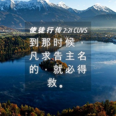 Picture 04 - 使 徒 行 传 2:21 CUVS - 到 那 时 候 ， 凡 求 告 主 名 的 ， - Bible Verse Picture