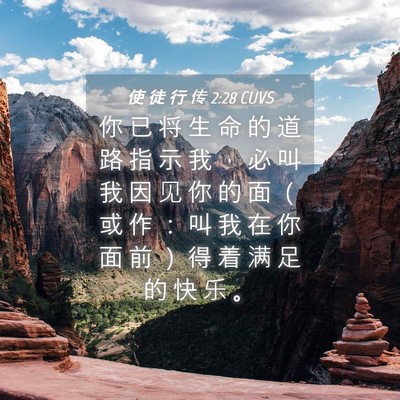 Picture 04 - 使 徒 行 传 2:28 CUVS - 你 已 将 生 命 的 道 路 指 示 我 ， - Bible Verse Picture