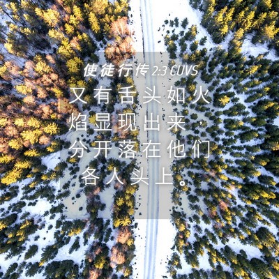Picture 04 - 使 徒 行 传 2:3 CUVS - 又 有 舌 头 如 火 焰 显 现 出 来 ， - Bible Verse Picture