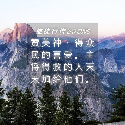 Picture 04 - 使 徒 行 传 2:47 CUVS - 赞 美 神 ， 得 众 民 的 喜 爱 。 主 - Bible Verse Picture