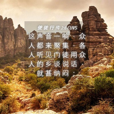Picture 04 - 使 徒 行 传 2:6 CUVS - 这 声 音 一 响 ， 众 人 都 来 聚 集 - Bible Verse Picture