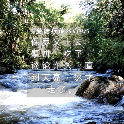 Picture 04 - 使 徒 行 传 20:11 CUVS - 保 罗 又 上 去 ， 擘 饼 ， 吃 了 ， - Bible Verse Picture