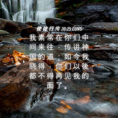 Picture 04 - 使 徒 行 传 20:25 CUVS - 我 素 常 在 你 们 中 间 来 往 ， 传 - Bible Verse Picture