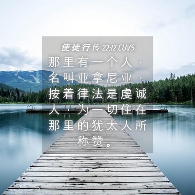 Picture 04 - 使 徒 行 传 22:12 CUVS - 那 里 有 一 个 人 ， 名 叫 亚 拿 尼 - Bible Verse Picture