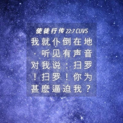 Picture 04 - 使 徒 行 传 22:7 CUVS - 我 就 仆 倒 在 地 ， 听 见 有 声 音 - Bible Verse Picture