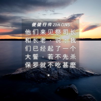 Picture 04 - 使 徒 行 传 23:14 CUVS - 他 们 来 见 祭 司 长 和 长 老 ， 说 - Bible Verse Picture
