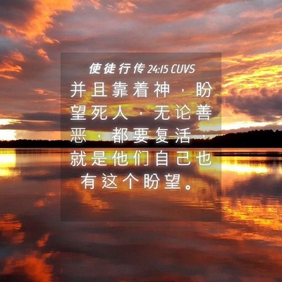 Picture 04 - 使 徒 行 传 24:15 CUVS - 并 且 靠 着 神 ， 盼 望 死 人 ， 无 - Bible Verse Picture