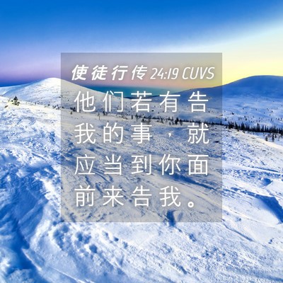 Picture 04 - 使 徒 行 传 24:19 CUVS - 他 们 若 有 告 我 的 事 ， 就 应 当 - Bible Verse Picture