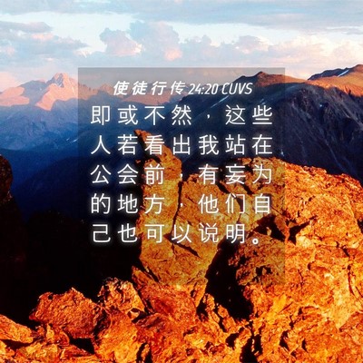 Picture 04 - 使 徒 行 传 24:20 CUVS - 即 或 不 然 ， 这 些 人 若 看 出 我 - Bible Verse Picture