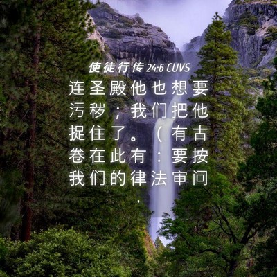 Picture 04 - 使 徒 行 传 24:6 CUVS - 连 圣 殿 他 也 想 要 污 秽 ； 我 们 - Bible Verse Picture