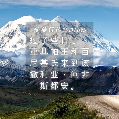 Picture 04 - 使 徒 行 传 25:13 CUVS - 过 了 些 日 子 ， 亚 基 帕 王 和 百 - Bible Verse Picture
