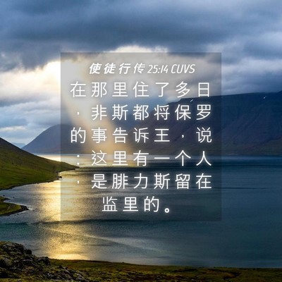 Picture 04 - 使 徒 行 传 25:14 CUVS - 在 那 里 住 了 多 日 ， 非 斯 都 将 - Bible Verse Picture