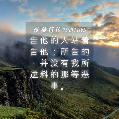 Picture 04 - 使 徒 行 传 25:18 CUVS - 告 他 的 人 站 着 告 他 ； 所 告 的 - Bible Verse Picture