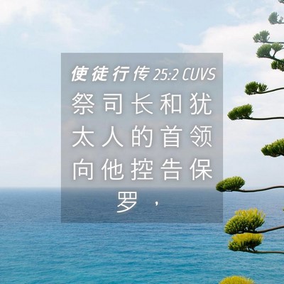 Picture 04 - 使 徒 行 传 25:2 CUVS - 祭 司 长 和 犹 太 人 的 首 领 向 他 - Bible Verse Picture