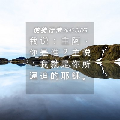 Picture 04 - 使 徒 行 传 26:15 CUVS - 我 说 ： 主 阿 ， 你 是 谁 ？ 主 说 - Bible Verse Picture