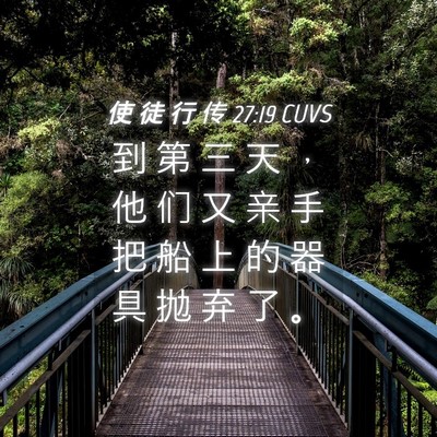 Picture 04 - 使 徒 行 传 27:19 CUVS - 到 第 三 天 ， 他 们 又 亲 手 把 船 - Bible Verse Picture