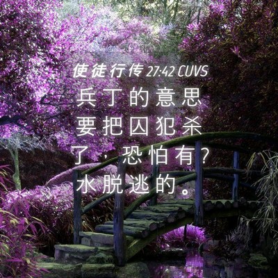 Picture 04 - 使 徒 行 传 27:42 CUVS - 兵 丁 的 意 思 要 把 囚 犯 杀 了 ， - Bible Verse Picture