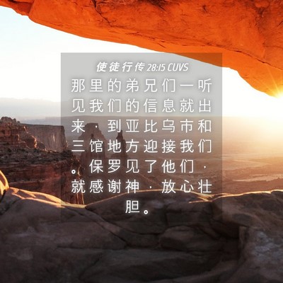 Picture 04 - 使 徒 行 传 28:15 CUVS - 那 里 的 弟 兄 们 一 听 见 我 们 的 - Bible Verse Picture